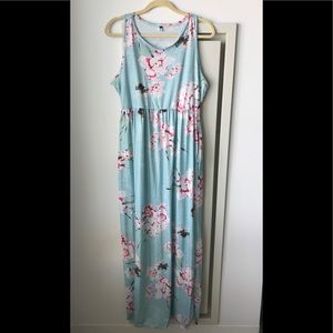 NWOT Racerback Mint Floral Maxi Dress 💐